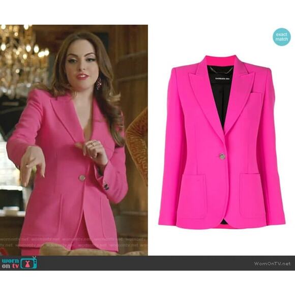 Barbara Bui Tailored Crepe Lined Blazer Jacket Hot Pink 38 Small Luxury Barbie - Picture 4 of 13